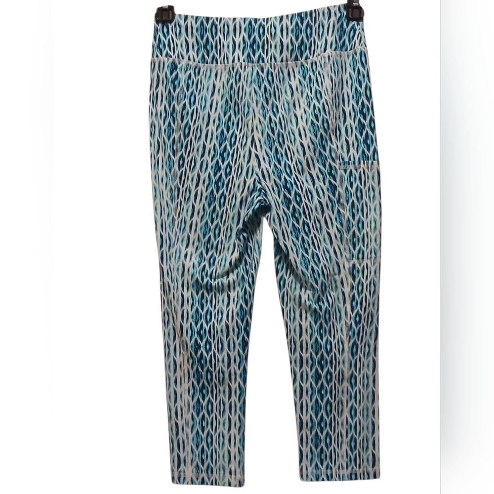 Chico's - Weekends Turquoise & Blue Pull On Leggings, Media Pocket, Size 0 - Picture 10 of 10